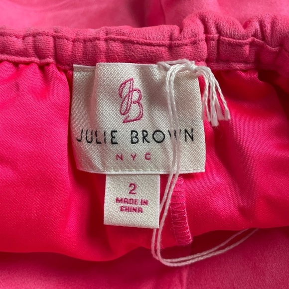 Julie Brown NYC Microsuede Convertible Dress Bright Pink Ruffle Women’s Size 2 - Picture 3 of 8